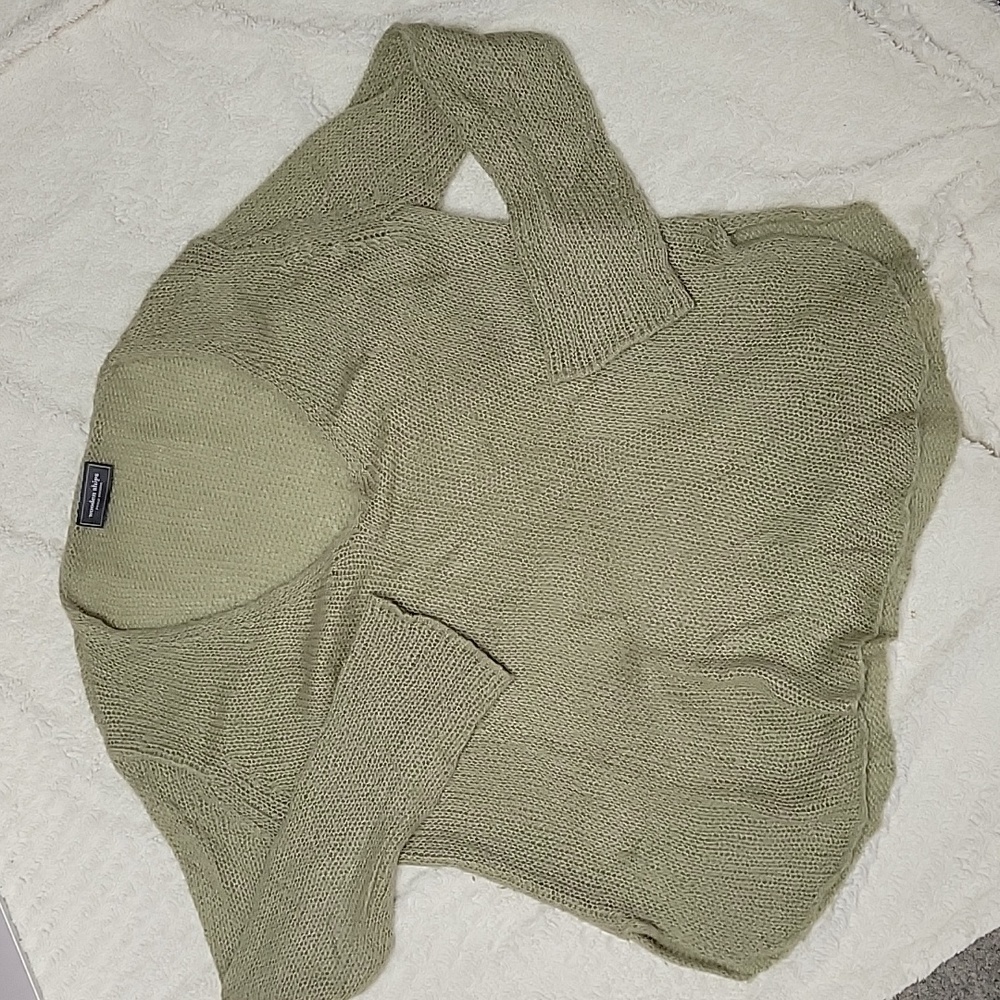 Wooden Ships Shirt Tail V Cotton Sweater size S/M in Sea Sage